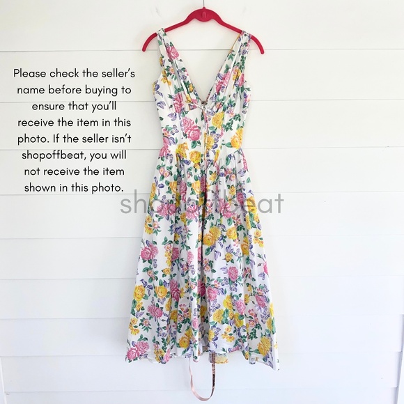 NEW House of CB Emmelina White Vintage Rose Print Dress XS - Picture 15 of 17